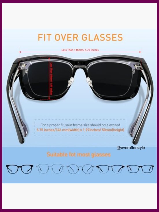 Fit Over Glasses Polarized Sunglasses Oversized Square TR90 Frame main image 5